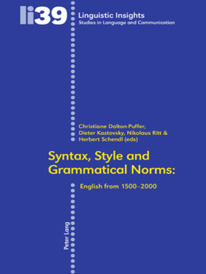 cover image of Syntax, Style and Grammatical Norms
